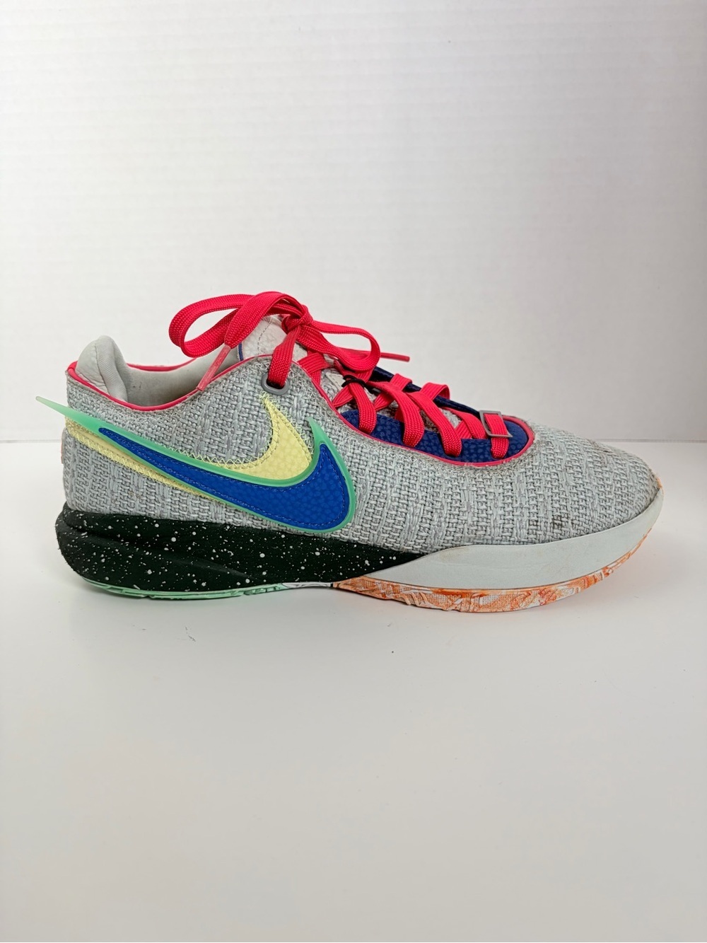 Nike Lifer Basketball Sneakers LeBron 20 Low Top Multicolor Grey Blue Size 7.5 - Picture 1 of 16